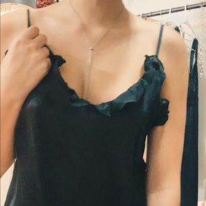 Free People Ruffled Slip Tank Top